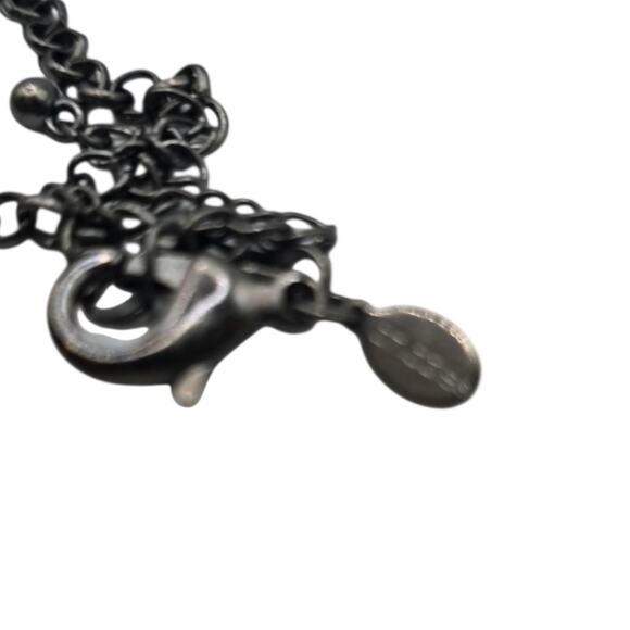 Chico's Statement Necklace Multi Strand Chain Bib Mixed Metal Silver Gunmetal - Picture 7 of 11